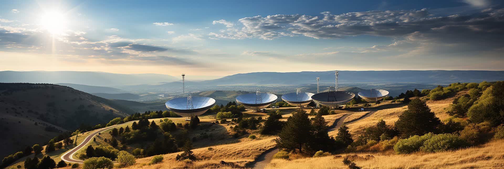 Azure Summit Technology | Radio telescope pointing to the sky.